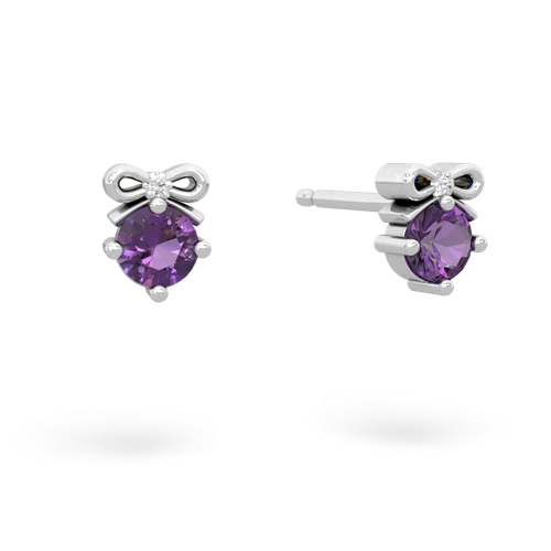 amethyst bows earrings