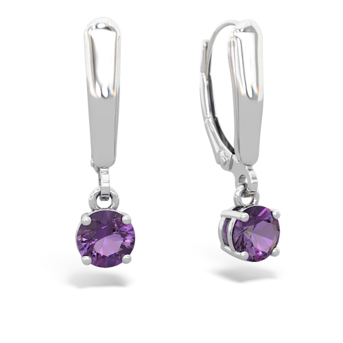 amethyst lever-back earrings