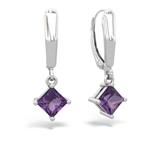 amethyst lever-back earrings