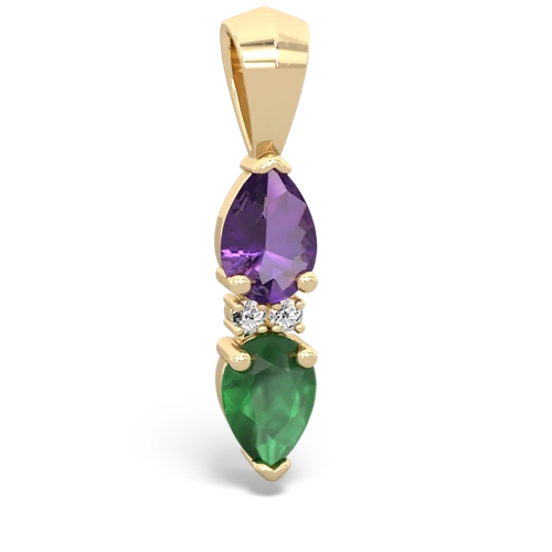 amethyst-emerald bowtie pendant