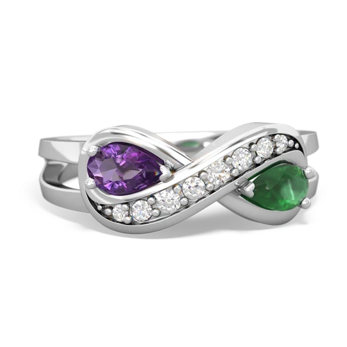 amethyst-emerald diamond infinity ring