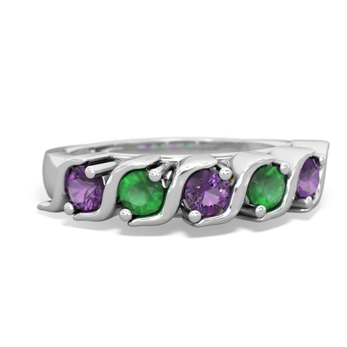 amethyst-emerald timeless ring