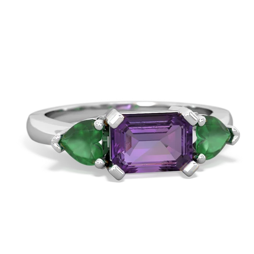 amethyst-emerald timeless ring