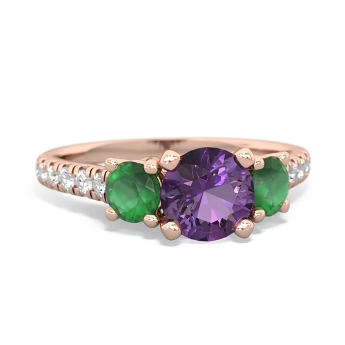 amethyst-emerald trellis pave ring