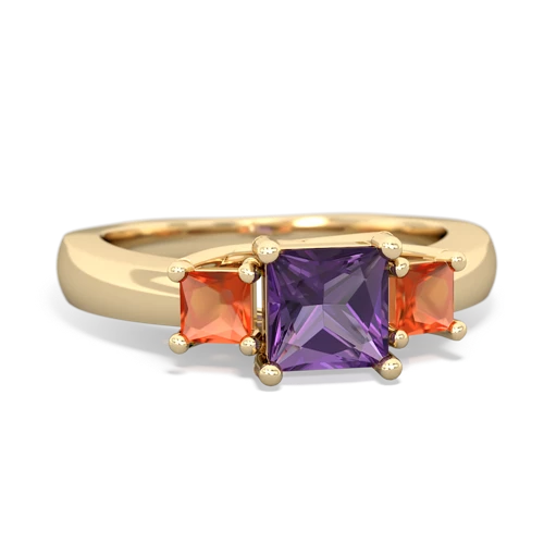 amethyst-fire opal timeless ring