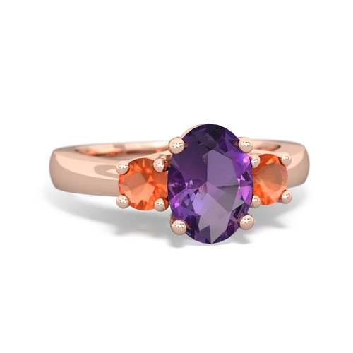 amethyst-fire opal timeless ring