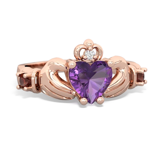 amethyst-garnet claddagh ring