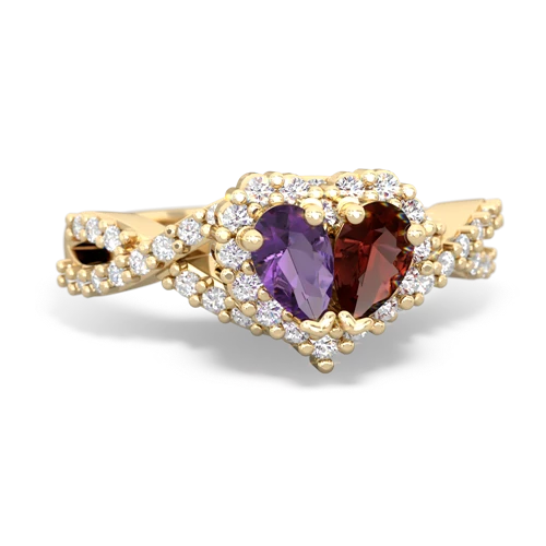 amethyst-garnet engagement ring