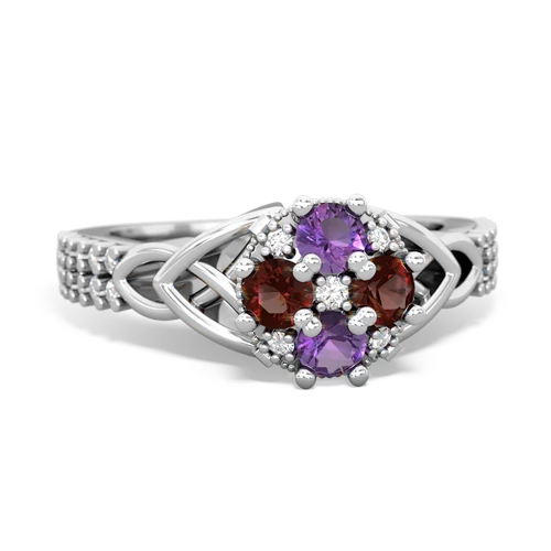 amethyst-garnet engagement ring