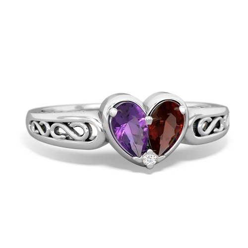 amethyst-garnet filligree ring