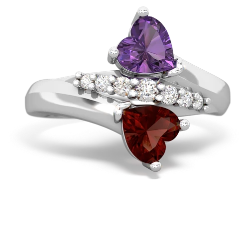 amethyst-garnet modern ring