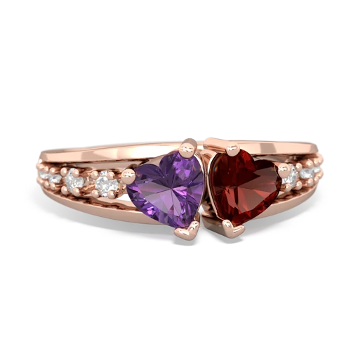 amethyst-garnet modern ring