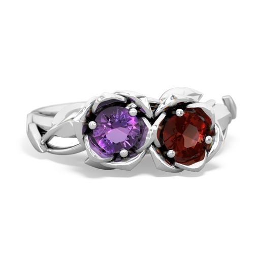 amethyst-garnet roses ring