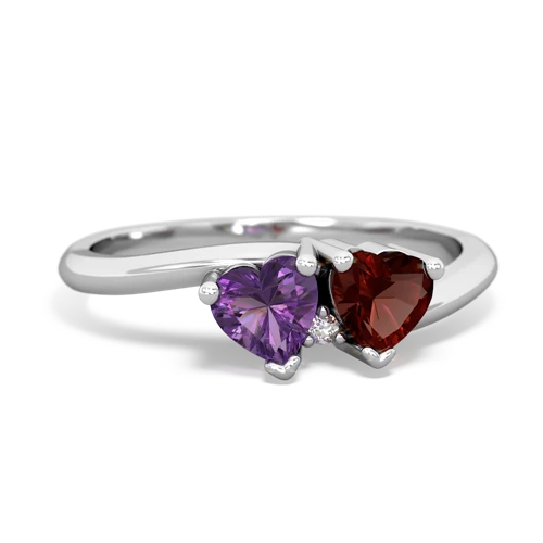 amethyst-garnet sweethearts promise ring