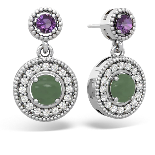 amethyst-jade halo earrings