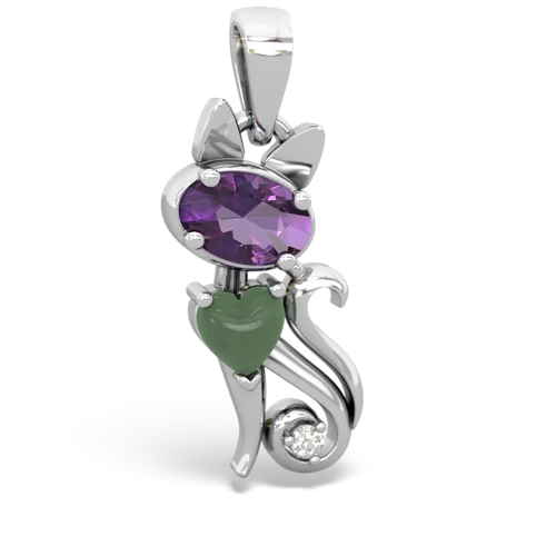 amethyst-jade kitten pendant