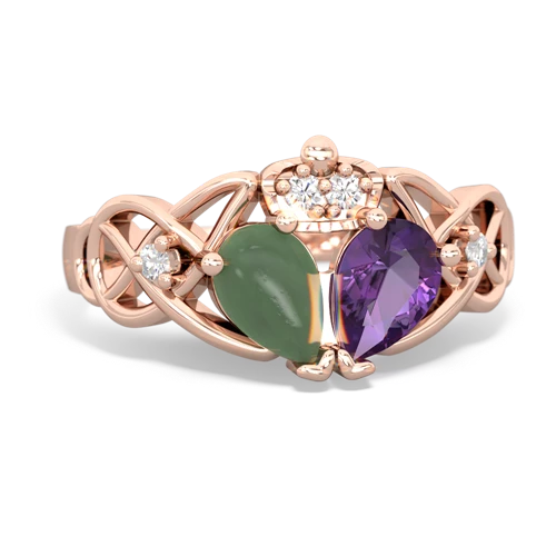 amethyst-jade claddagh ring