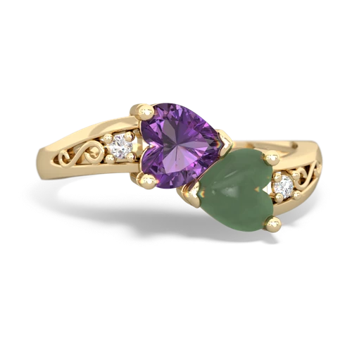 amethyst-jade filligree ring