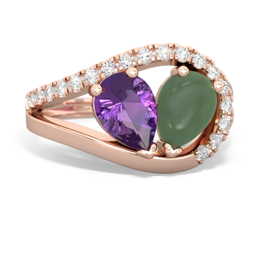 amethyst-jade pave heart ring