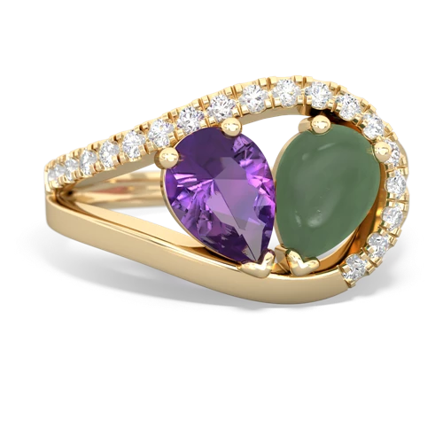 amethyst-jade pave heart ring