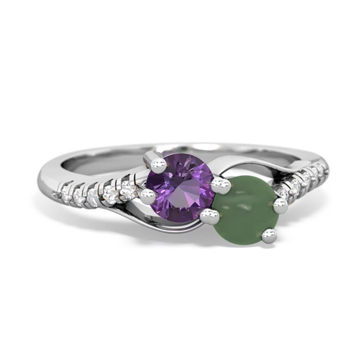 amethyst-jade two stone infinity ring