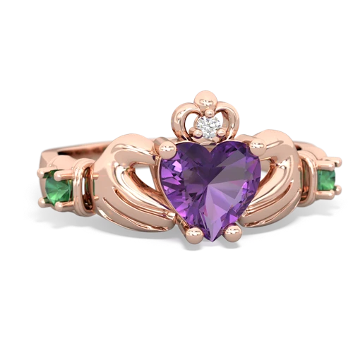 amethyst-lab emerald claddagh ring