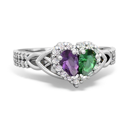 amethyst-lab emerald keepsake engagement ring