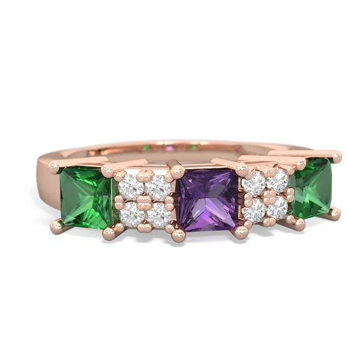 amethyst-lab emerald timeless ring