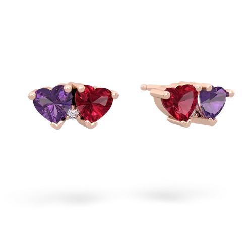 amethyst-lab ruby  earrings