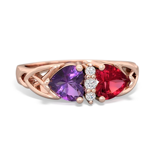 amethyst-lab ruby celtic ring