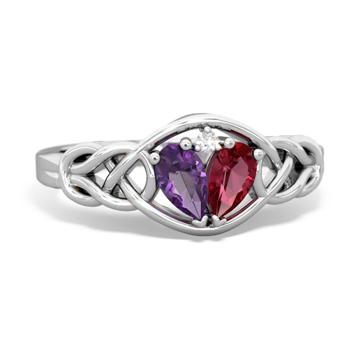 amethyst-lab ruby celtic knot ring