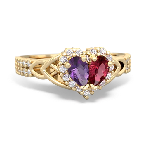 amethyst-lab ruby keepsake engagement ring