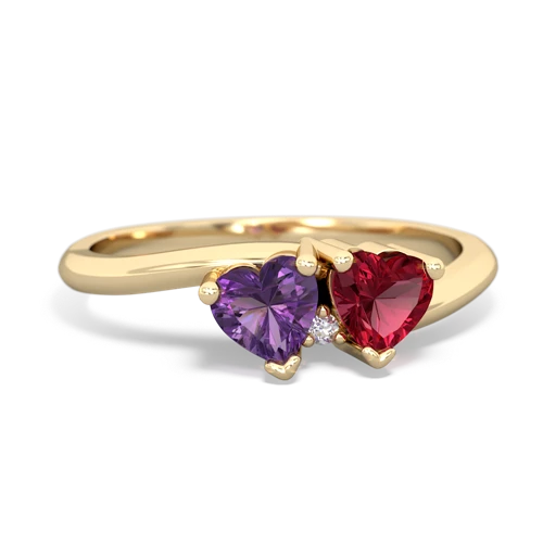 amethyst-lab ruby sweethearts promise ring