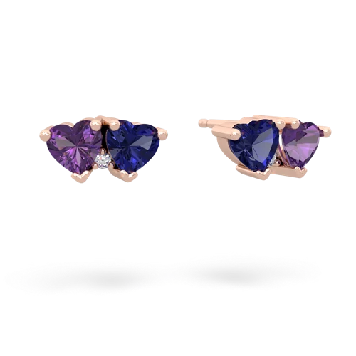 amethyst-lab sapphire  earrings