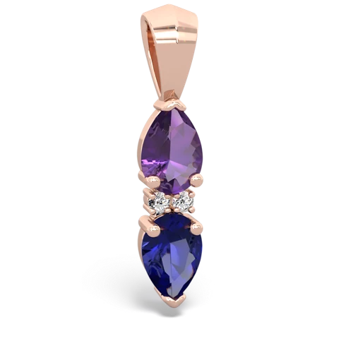 amethyst-lab sapphire bowtie pendant