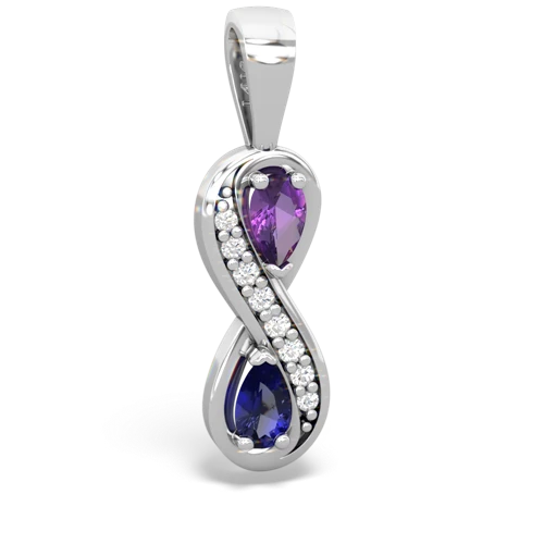 amethyst-lab sapphire keepsake infinity pendant