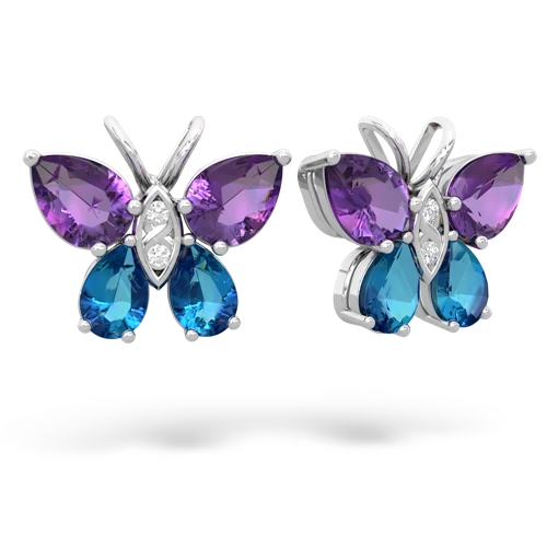 amethyst-london topaz butterfly earrings