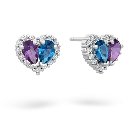 amethyst-london topaz halo-heart earrings