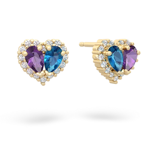 amethyst-london topaz halo-heart earrings