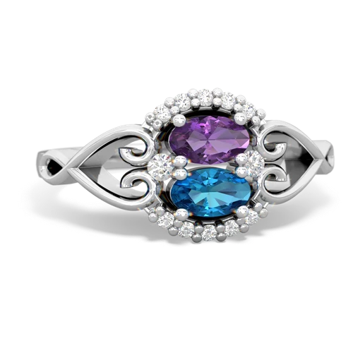 amethyst-london topaz antique keepsake ring