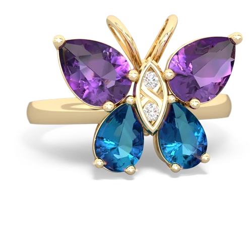 amethyst-london topaz butterfly ring