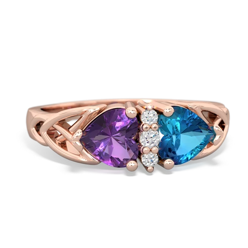 amethyst-london topaz celtic ring