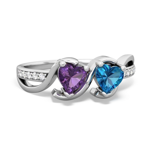 amethyst-london topaz double heart ring