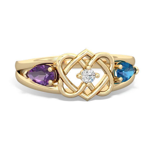 amethyst-london topaz double heart ring