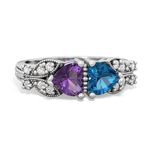 amethyst-london topaz keepsake butterfly ring