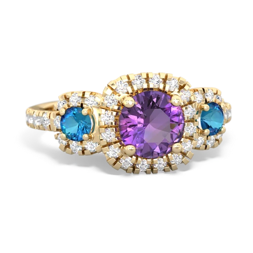 amethyst-london topaz three stone regal ring