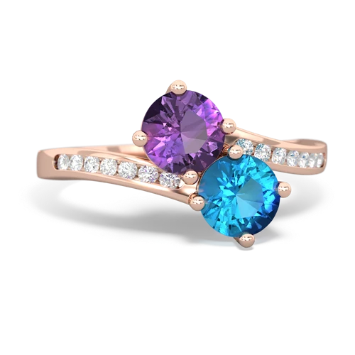 amethyst-london topaz two stone channel ring