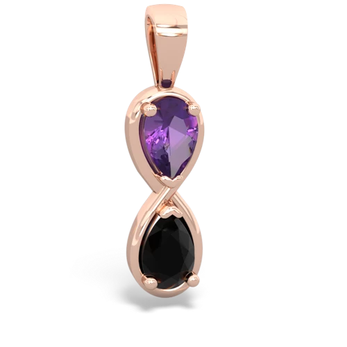 amethyst-onyx infinity pendant