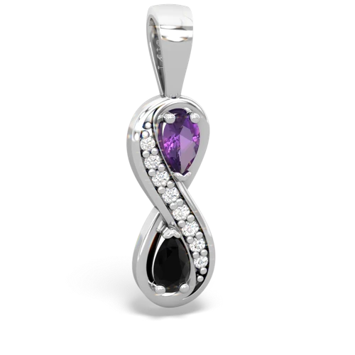 amethyst-onyx keepsake infinity pendant