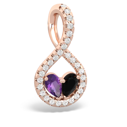 amethyst-onyx pave twist pendant